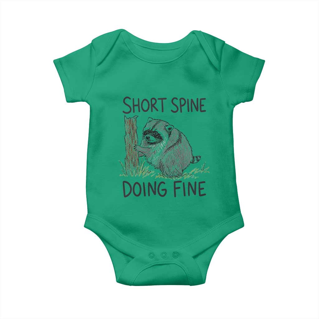 Jimothy Short Spine Doing Fine Inspirational Baby Onesie Viral Seattle Raccoon Crayon Drawing Graphic