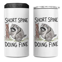 Jimothy Short Spine Doing Fine Inspirational 4 in 1 Can Cooler Tumbler Viral Seattle Raccoon Crayon Drawing Graphic