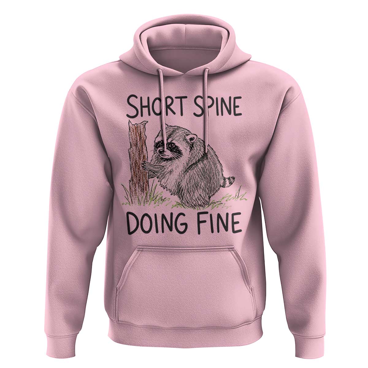 Jimothy Short Spine Doing Fine Inspirational Hoodie Viral Seattle Raccoon Crayon Drawing Graphic