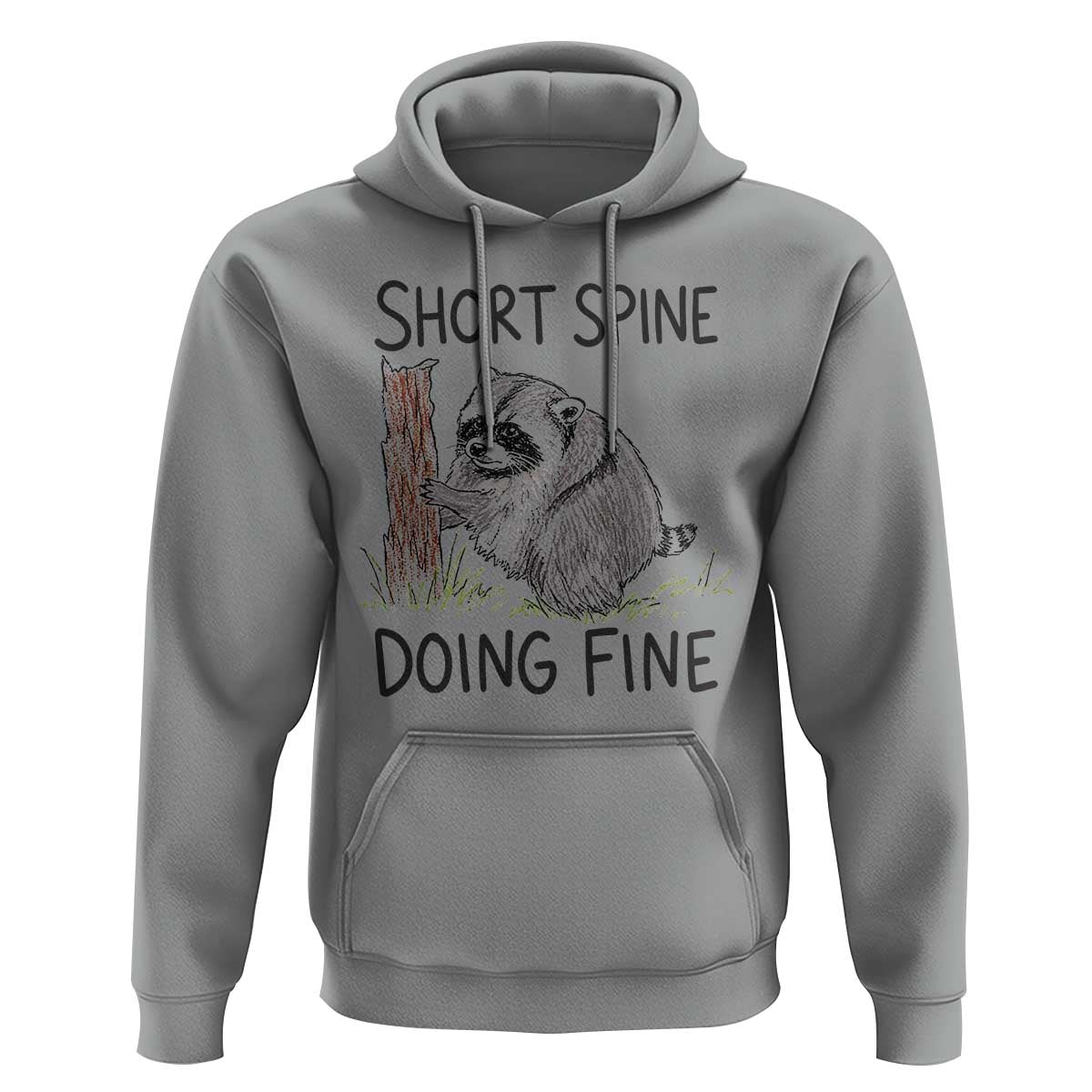 Jimothy Short Spine Doing Fine Inspirational Hoodie Viral Seattle Raccoon Crayon Drawing Graphic