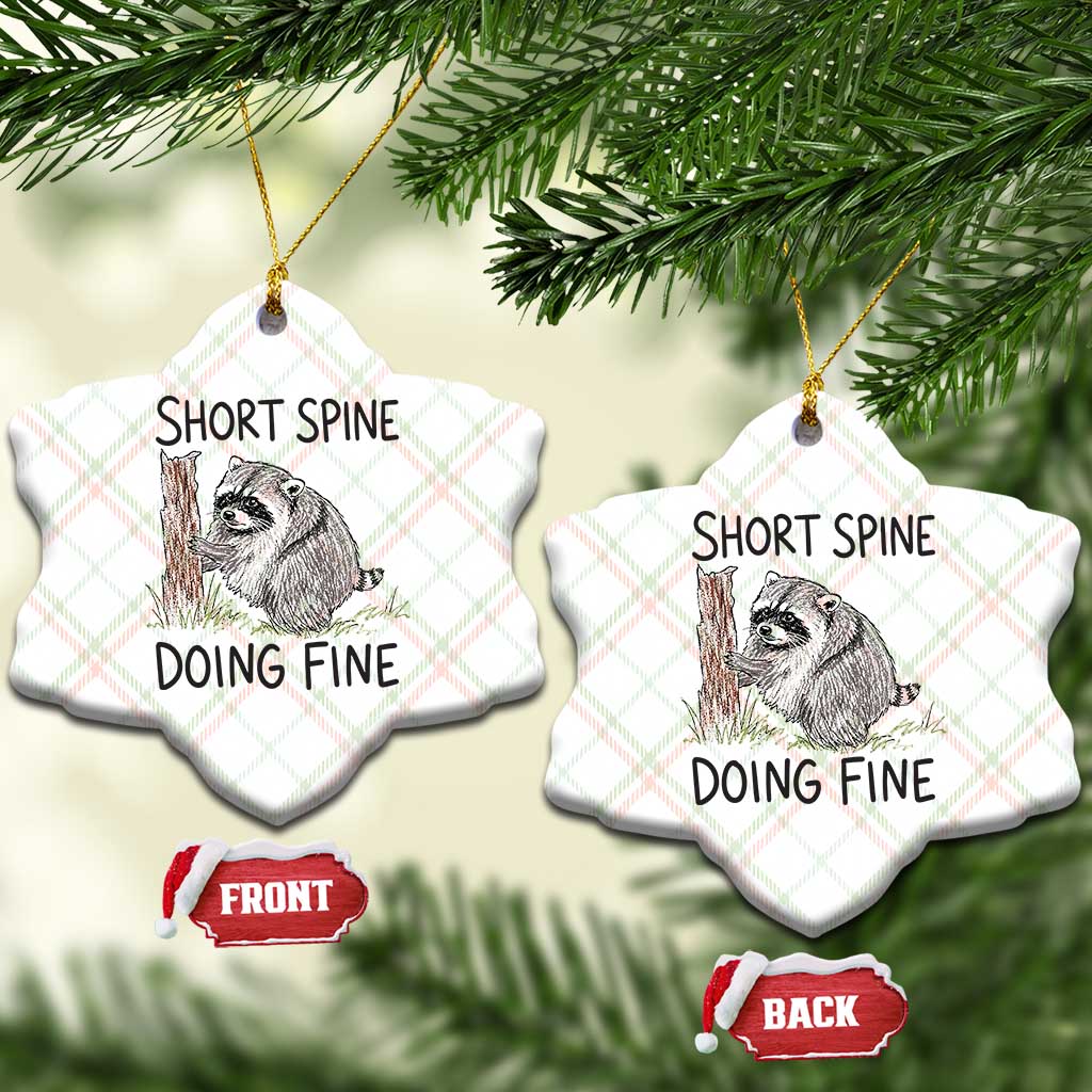 Jimothy Short Spine Doing Fine Inspirational Ceramic Ornament Viral Seattle Raccoon Crayon Drawing Graphic