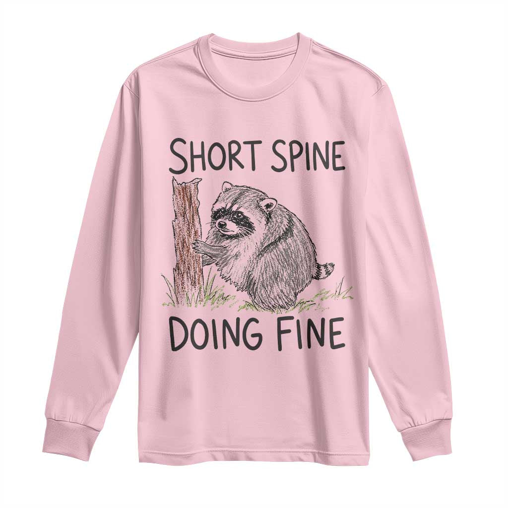 Jimothy Short Spine Doing Fine Inspirational Long Sleeve Shirt Viral Seattle Raccoon Crayon Drawing Graphic