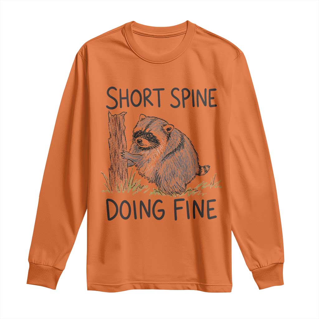 Jimothy Short Spine Doing Fine Inspirational Long Sleeve Shirt Viral Seattle Raccoon Crayon Drawing Graphic