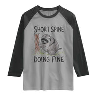 Jimothy Short Spine Doing Fine Inspirational Raglan Shirt Viral Seattle Raccoon Crayon Drawing Graphic