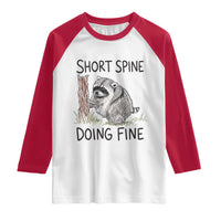 Jimothy Short Spine Doing Fine Inspirational Raglan Shirt Viral Seattle Raccoon Crayon Drawing Graphic