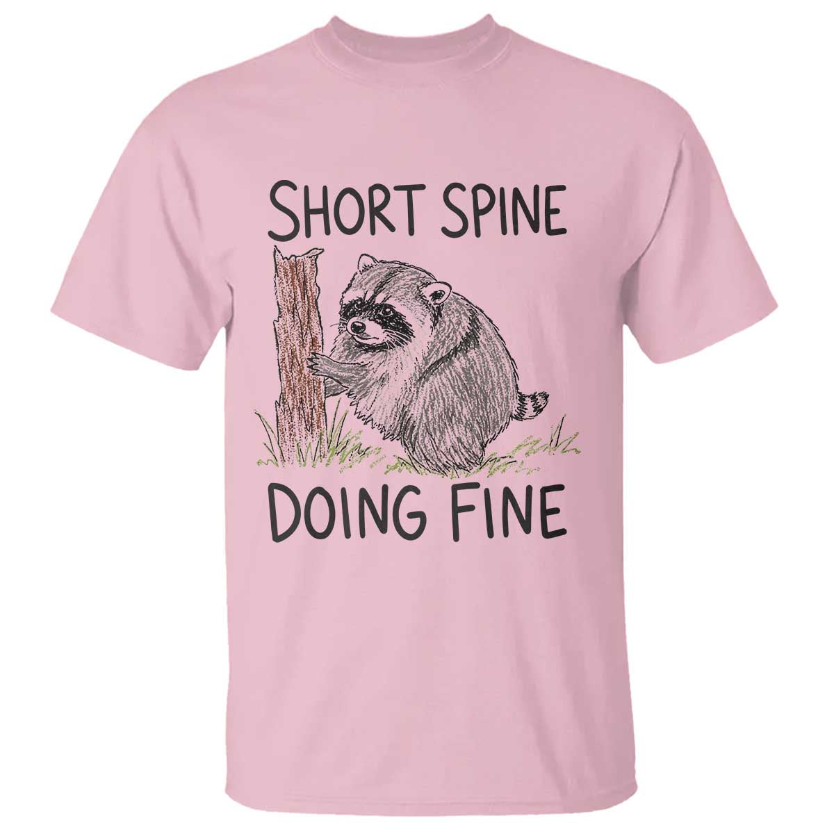 Jimothy Short Spine Doing Fine Inspirational T Shirt Viral Seattle Raccoon Crayon Drawing Graphic