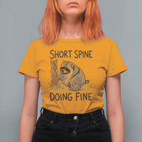 Jimothy Short Spine Doing Fine Inspirational T Shirt For Women Viral Seattle Raccoon Crayon Drawing Graphic