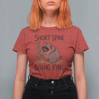 Jimothy Short Spine Doing Fine Inspirational T Shirt For Women Viral Seattle Raccoon Crayon Drawing Graphic