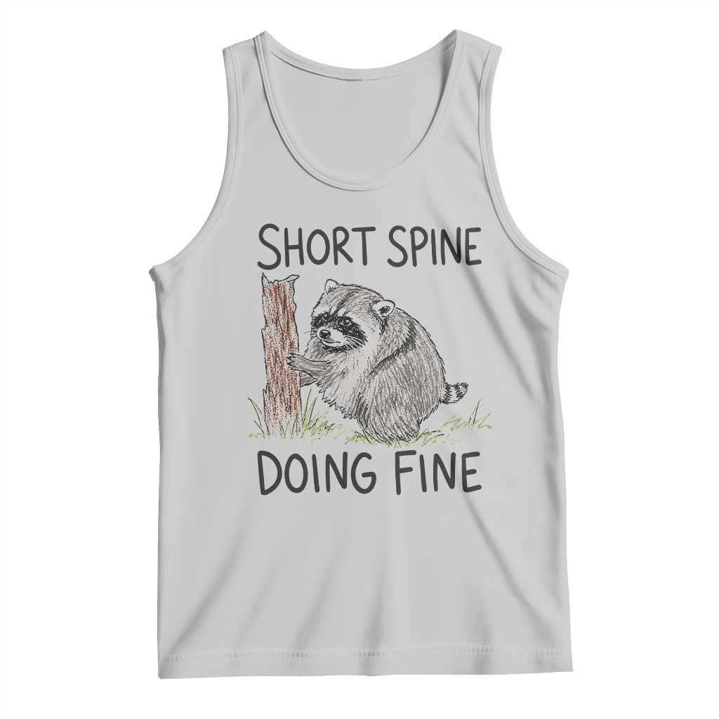 Jimothy Short Spine Doing Fine Inspirational Tank Top Viral Seattle Raccoon Crayon Drawing Graphic