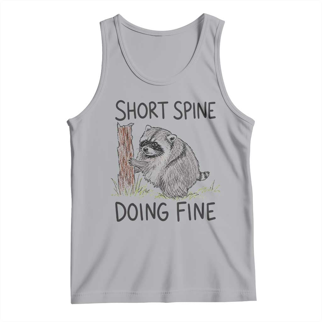 Jimothy Short Spine Doing Fine Inspirational Tank Top Viral Seattle Raccoon Crayon Drawing Graphic