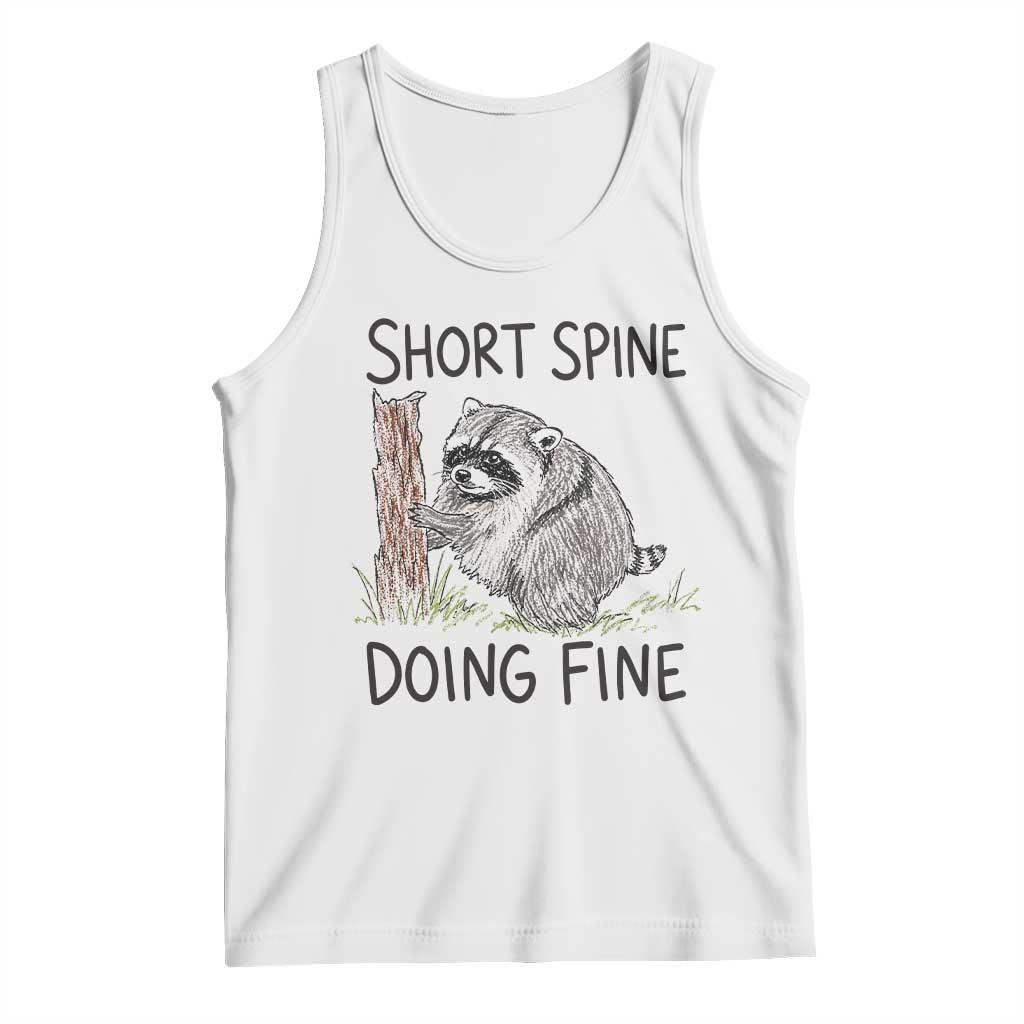 Jimothy Short Spine Doing Fine Inspirational Tank Top Viral Seattle Raccoon Crayon Drawing Graphic