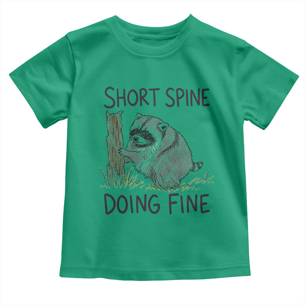 Jimothy Short Spine Doing Fine Inspirational Toddler T Shirt Viral Seattle Raccoon Crayon Drawing Graphic