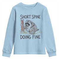 Jimothy Short Spine Doing Fine Inspirational Youth Sweatshirt Viral Seattle Raccoon Crayon Drawing Graphic