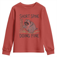 Jimothy Short Spine Doing Fine Inspirational Youth Sweatshirt Viral Seattle Raccoon Crayon Drawing Graphic