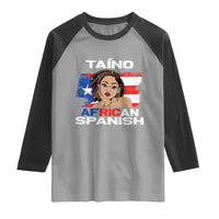 Afro Puerto Rico Hispanic Heritage Raglan Shirt Taino African Spanish Roots