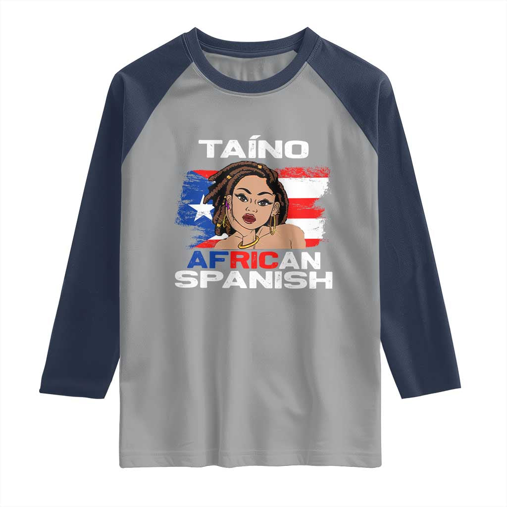 Afro Puerto Rico Hispanic Heritage Raglan Shirt Taino African Spanish Roots