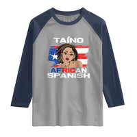 Afro Puerto Rico Hispanic Heritage Raglan Shirt Taino African Spanish Roots