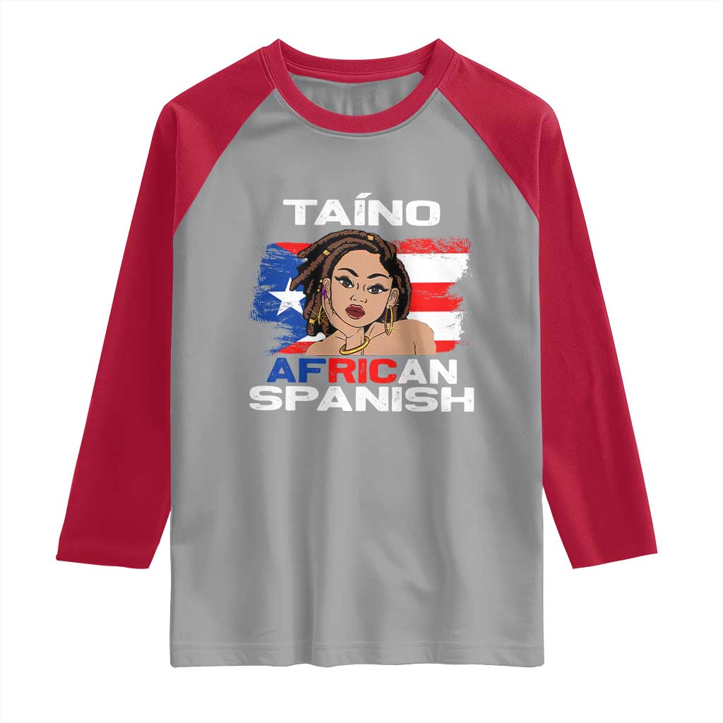 Afro Puerto Rico Hispanic Heritage Raglan Shirt Taino African Spanish Roots