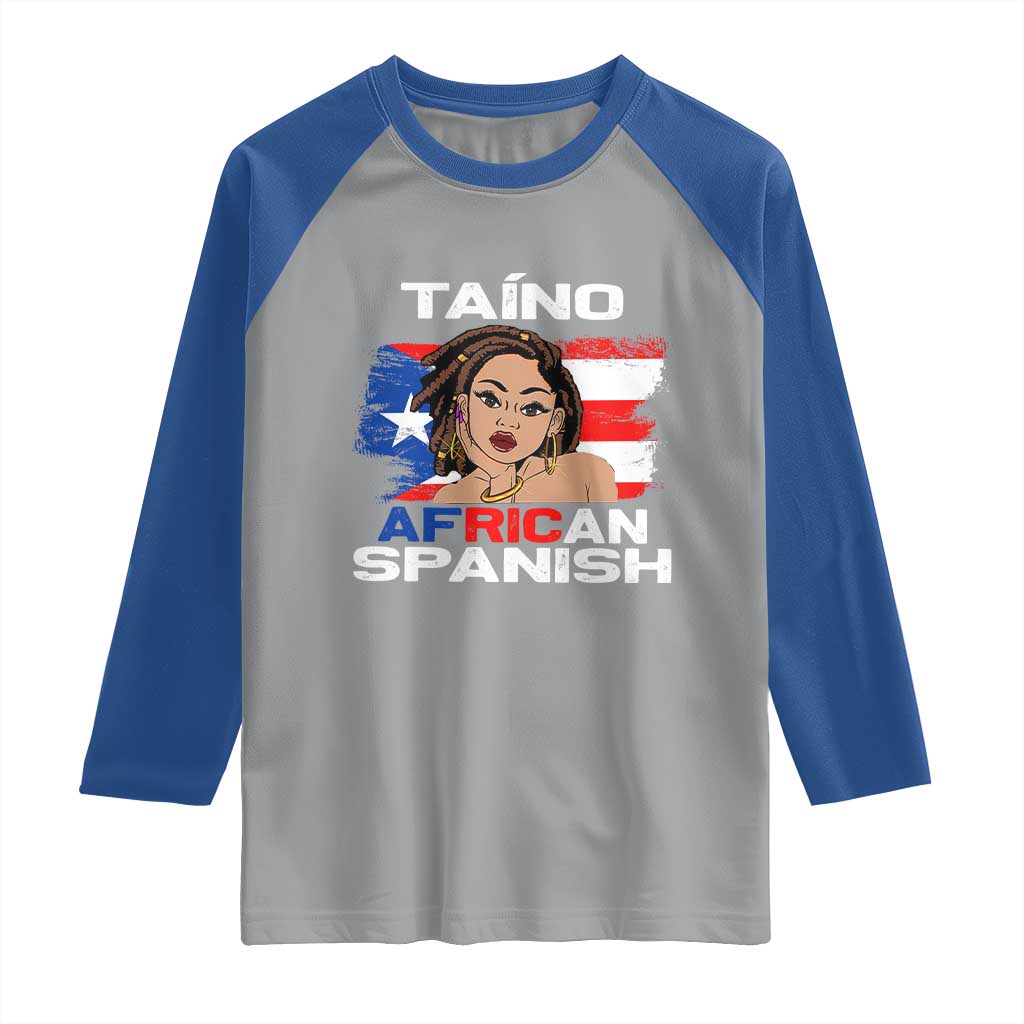 Afro Puerto Rico Hispanic Heritage Raglan Shirt Taino African Spanish Roots