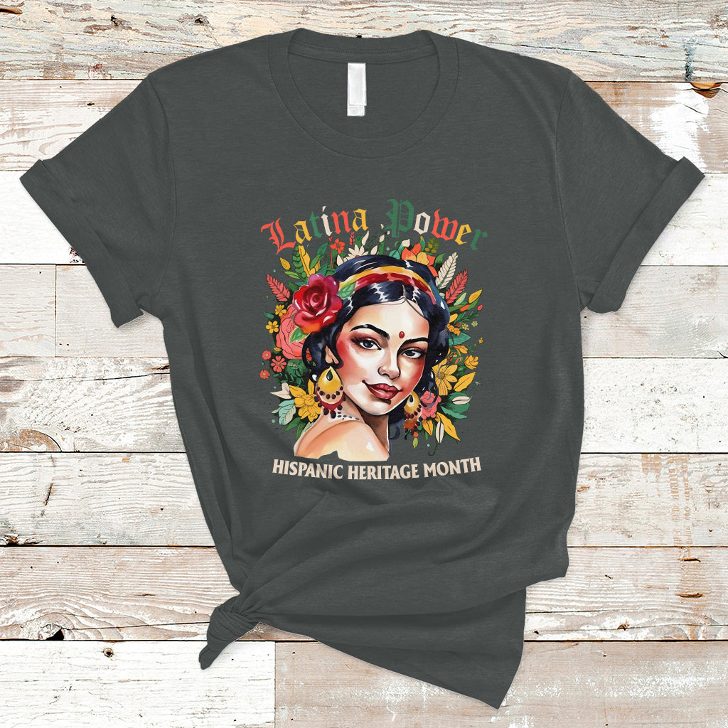 Hispanic Heritage Month T Shirt Latina Power Flowers - Wonder Print Shop