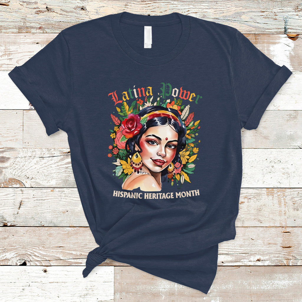 Hispanic Heritage Month T Shirt Latina Power Flowers - Wonder Print Shop