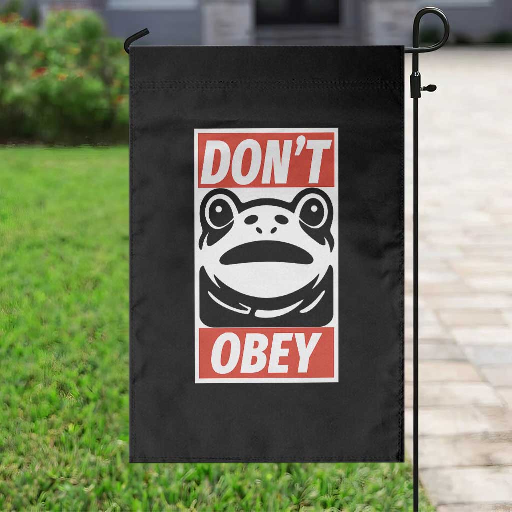 Don't Obey Portland Frog Garden Flag Protest Parody Poster Graphic - Wonder Print Shop