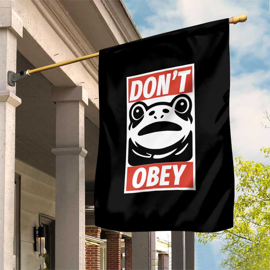 Don't Obey Portland Frog Garden Flag Protest Parody Poster Graphic - Wonder Print Shop