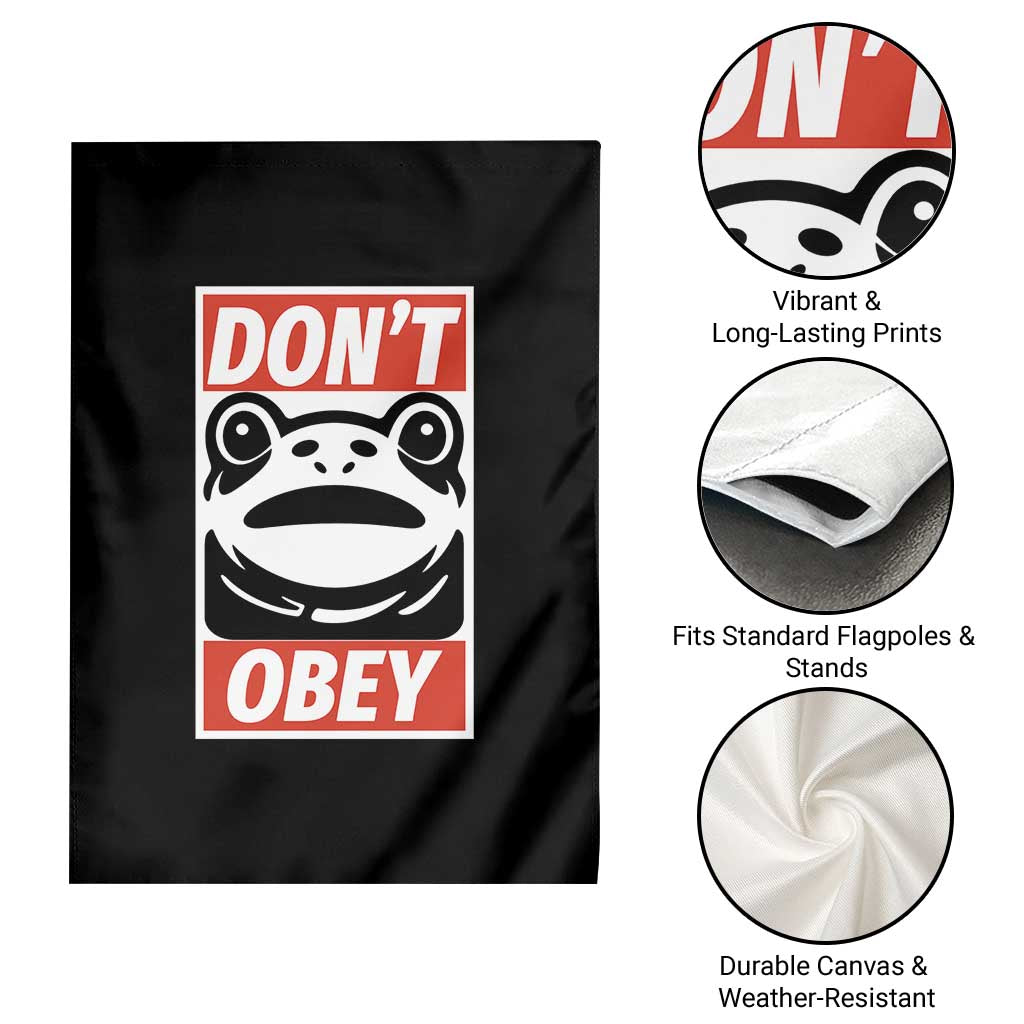 Don't Obey Portland Frog Garden Flag Protest Parody Poster Graphic - Wonder Print Shop