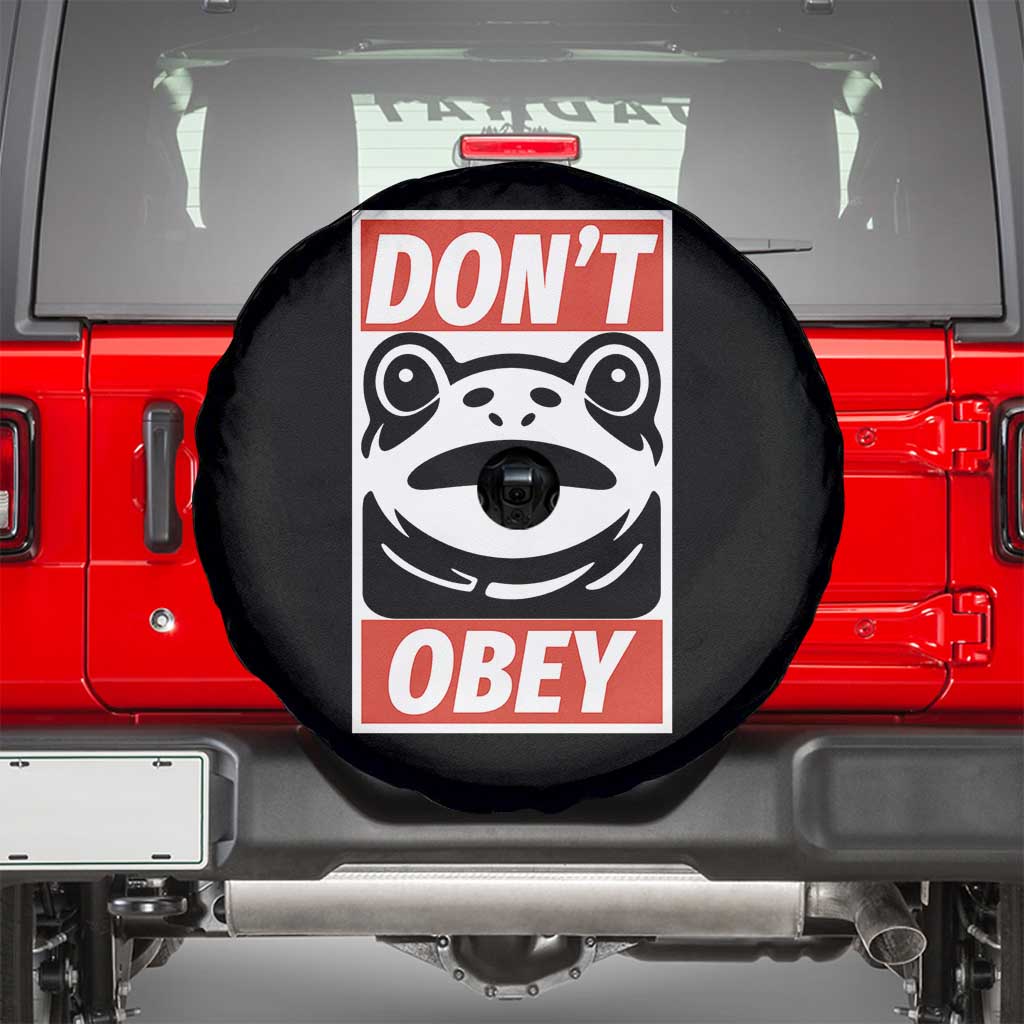Don't Obey Portland Frog Spare Tire Cover Protest Parody Poster Graphic - Wonder Print Shop