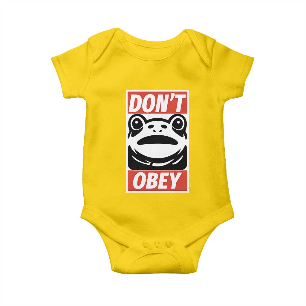 Don't Obey Portland Frog Baby Onesie Protest Parody Poster Graphic - Wonder Print Shop