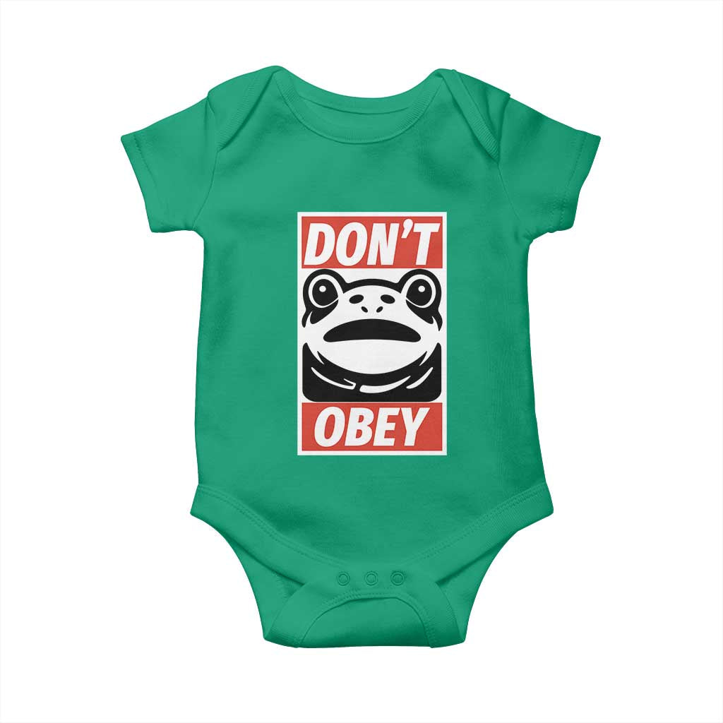 Don't Obey Portland Frog Baby Onesie Protest Parody Poster Graphic - Wonder Print Shop