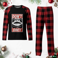 Don't Obey Portland Frog Plaid Pajama Set Protest Parody Poster Graphic - Wonder Print Shop