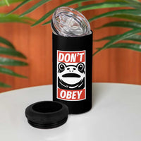 Don't Obey Portland Frog 4 in 1 Can Cooler Tumbler Protest Parody Poster Graphic - Wonder Print Shop