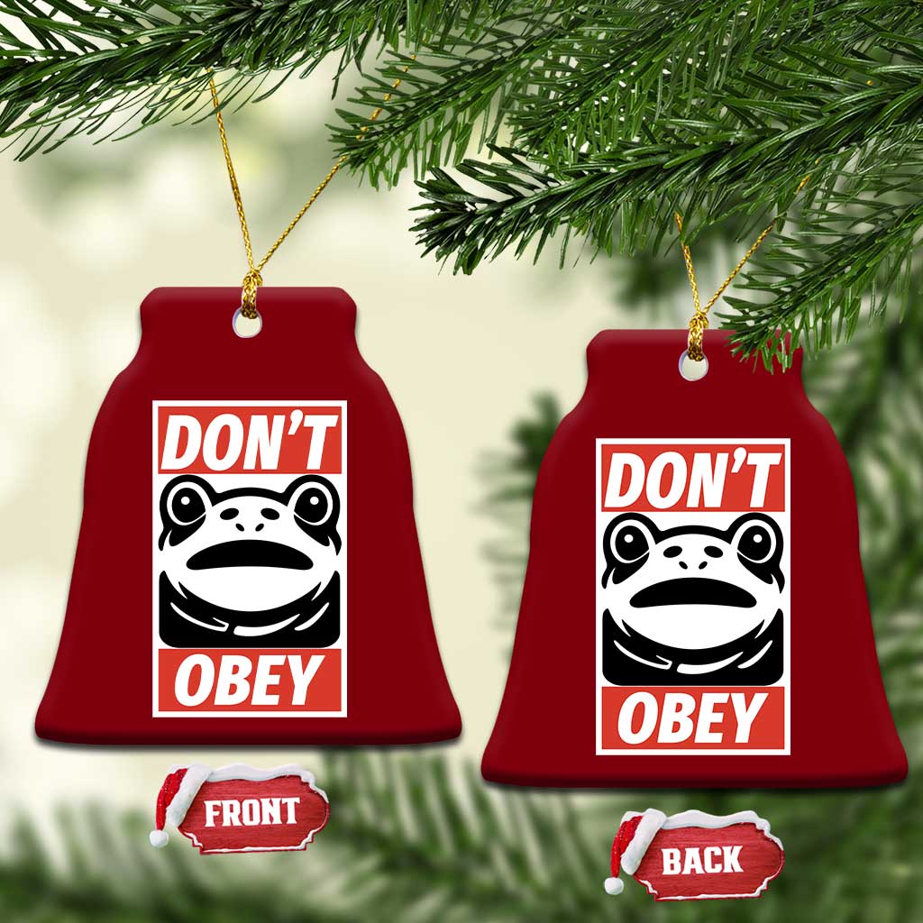Don't Obey Portland Frog Ceramic Ornament Protest Parody Poster Graphic - Wonder Print Shop