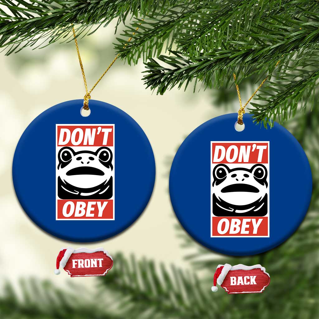 Don't Obey Portland Frog Ceramic Ornament Protest Parody Poster Graphic - Wonder Print Shop