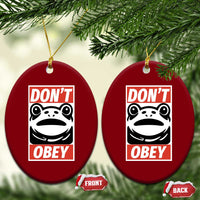 Don't Obey Portland Frog Ceramic Ornament Protest Parody Poster Graphic - Wonder Print Shop
