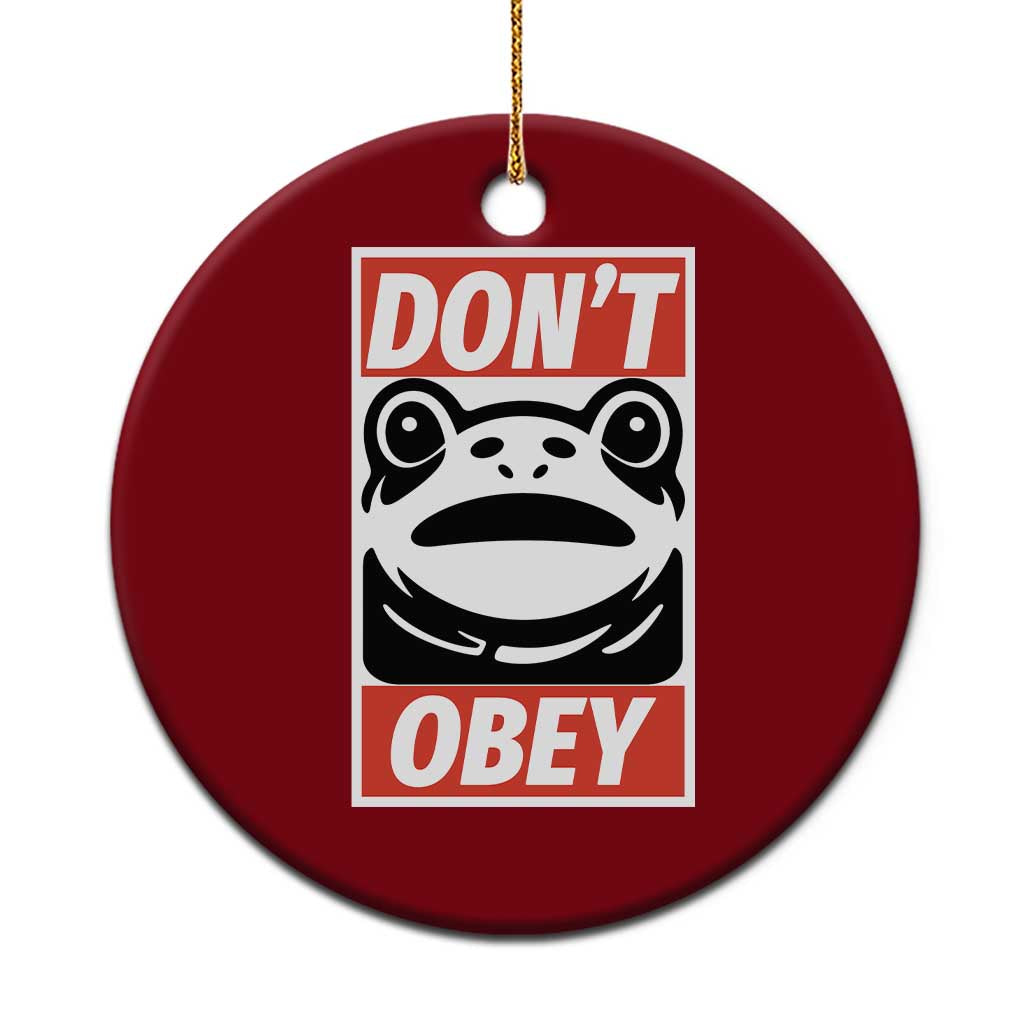 Don't Obey Portland Frog Ceramic Ornament Protest Parody Poster Graphic - Wonder Print Shop