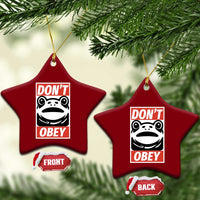 Don't Obey Portland Frog Ceramic Ornament Protest Parody Poster Graphic - Wonder Print Shop