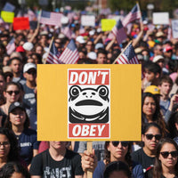Don't Obey Portland Frog Protest Sign Protest Parody Poster Graphic - Wonder Print Shop