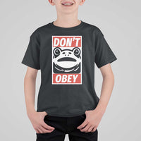 Don't Obey Portland Frog T Shirt For Kid Protest Parody Poster Graphic - Wonder Print Shop