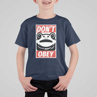 Don't Obey Portland Frog T Shirt For Kid Protest Parody Poster Graphic - Wonder Print Shop