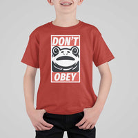 Don't Obey Portland Frog T Shirt For Kid Protest Parody Poster Graphic - Wonder Print Shop
