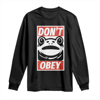 Don't Obey Portland Frog Long Sleeve Shirt Protest Parody Poster Graphic - Wonder Print Shop