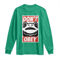 Don't Obey Portland Frog Long Sleeve Shirt Protest Parody Poster Graphic - Wonder Print Shop