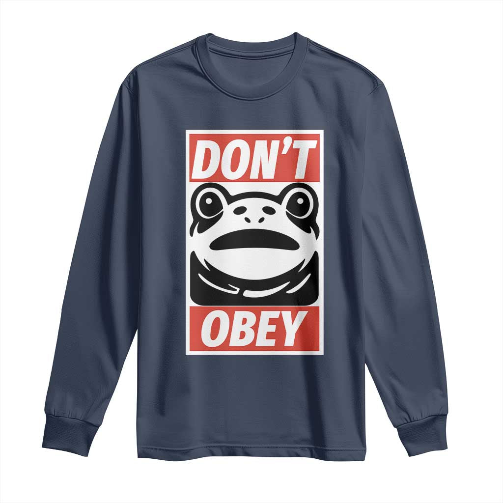 Don't Obey Portland Frog Long Sleeve Shirt Protest Parody Poster Graphic - Wonder Print Shop