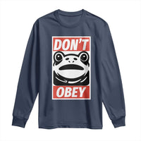 Don't Obey Portland Frog Long Sleeve Shirt Protest Parody Poster Graphic - Wonder Print Shop