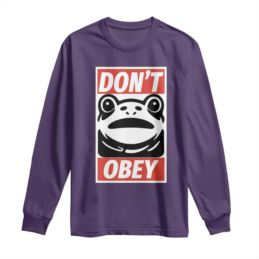 Don't Obey Portland Frog Long Sleeve Shirt Protest Parody Poster Graphic - Wonder Print Shop