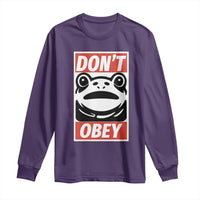Don't Obey Portland Frog Long Sleeve Shirt Protest Parody Poster Graphic - Wonder Print Shop