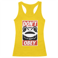 Don't Obey Portland Frog Racerback Tank Top Protest Parody Poster Graphic - Wonder Print Shop