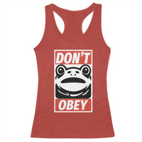 Don't Obey Portland Frog Racerback Tank Top Protest Parody Poster Graphic - Wonder Print Shop